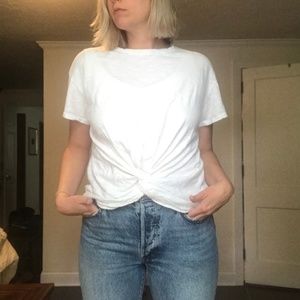 Knotted front t-shirt tee